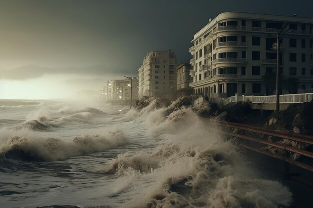 Rostros en una ciudad costera mientras una tormenta se intensifica