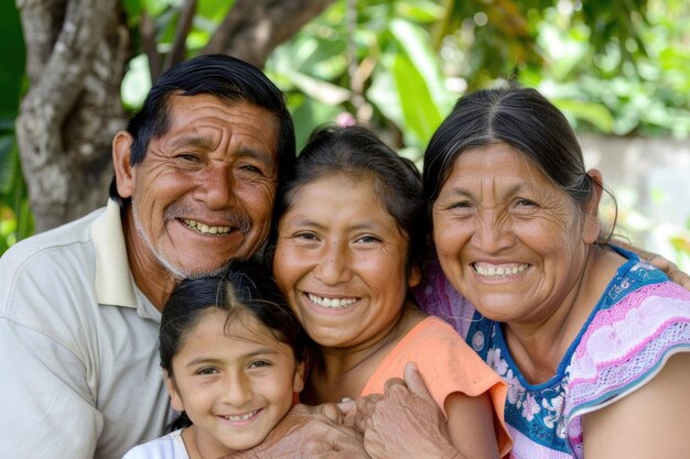 Foto los rostros felices de una familia mexicana