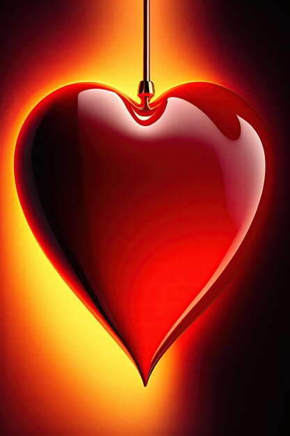Rot leuchtendes Herz