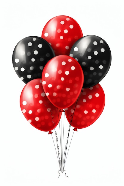 Rot-schwarz gepunkteter Ballon