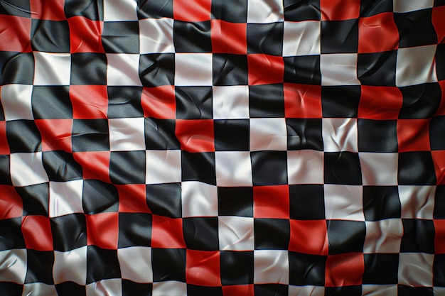 Foto rot- und schwarze schachtelgewebe mit weißen und schwarzen quadraten