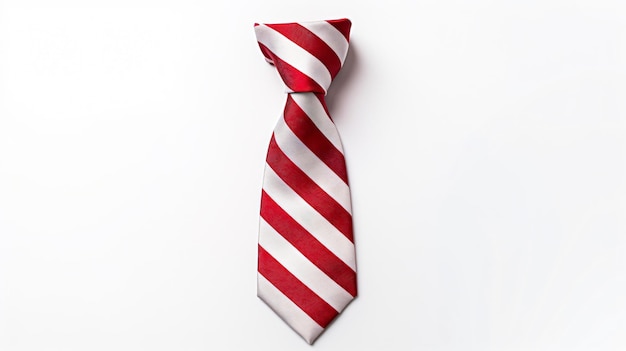 Rot-weiß gestreifte Krawatte auf weißem Hintergrund