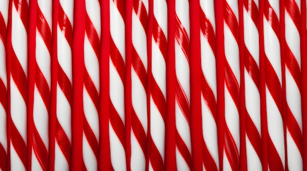 Foto rot-weiß gestreifte süßigkeiten, die diagonal über den rahmen angeordnet sind