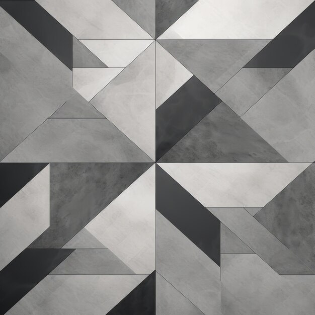 Foto rotación metálica y simetría geométrica de la pared de azulejos cubistas abstractos