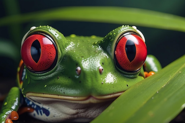 Foto rotäugiger frosch