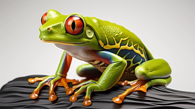 Rotäugiger Laubfrosch Litoria caerulea Weißer Hintergrund