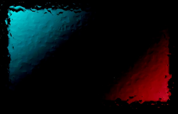Rotblaue abstrakte Tapete mit Flüssigkeitstropfen auf dem Glas