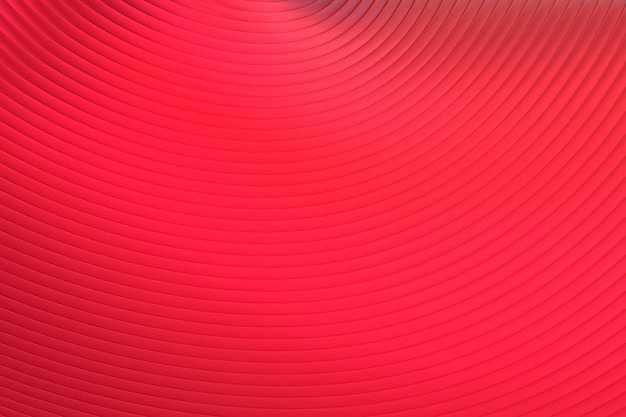 Rote abstrakte Wandwellenarchitektur abstrakter Hintergrund 3D-Rendering, roter Hintergrund für die Präsentation