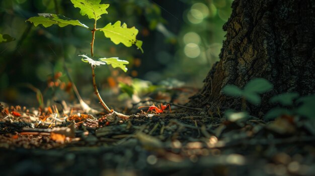 Rote Ameise in der Natur