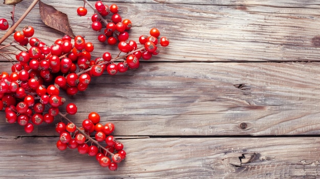 Rote Beeren auf einem Holztisch