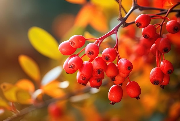 Rote Berberitzen am Strauch im Garten