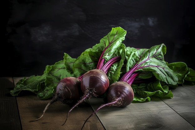 Rote-Bete-Ernte grün Frisches Gartenblatt Ai erzeugen