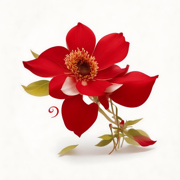 Rote Blumen-Vektor-Illustration Kreative Erforschung
