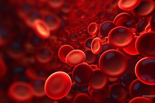 Rote Blutkörperchen fließen durch die Vene Blut unter dem Mikroskop Blutuntersuchung