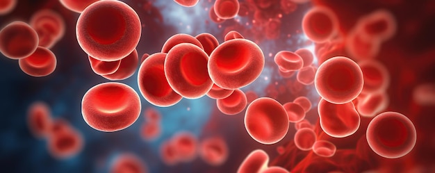 Rote Blutkörperchen unter dem Mikroskop wissenschaftliche KI generiert