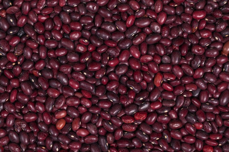 Rote Bohnen. Hülsenfrüchte Hintergrund.