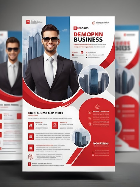 rote Corporate-Business-Flyer-Vorlage