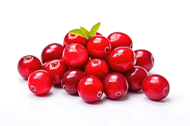 Rote Cranberry-Nahaufnahme auf weißem Hintergrund