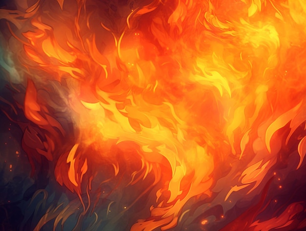 Rote Feuer-Hintergrundillustration AI_Generated