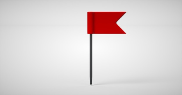 Rote Flagge GPS-Pin-Symbol 3D-Rendering