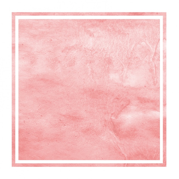 Foto rote hand gezeichnete rechteckige rahmen-hintergrundbeschaffenheit des aquarells mit flecken