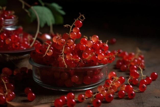 Rote Johannisbeere auf dem Tisch Generative KI