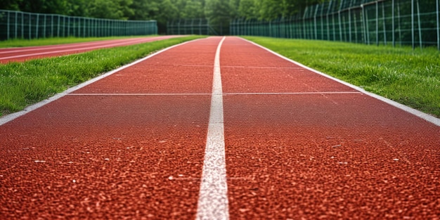 rote Laufbahn im Stadion Generative KI