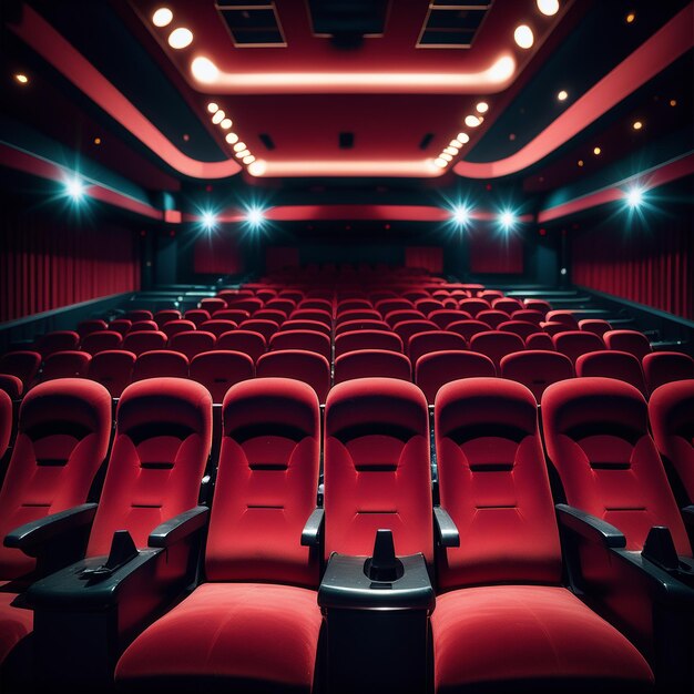 Foto rote leere stühle im theater