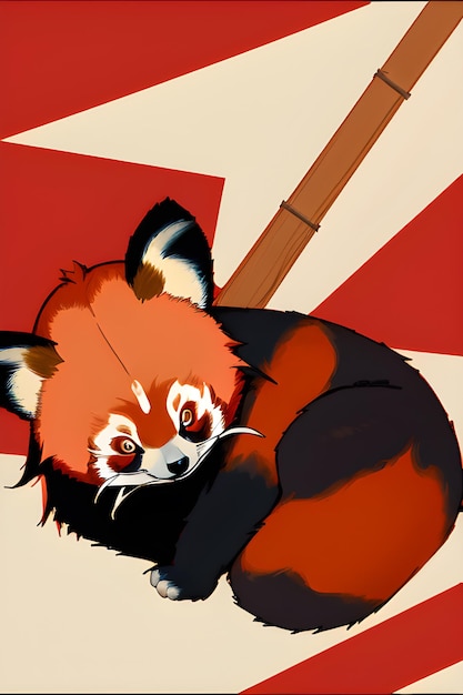 Foto rote panda-vektorillustration