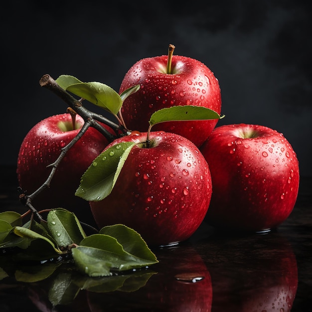 Rote Äpfel auf weißem Hintergrund