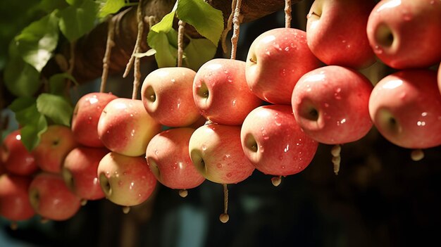 rote Äpfel hängen