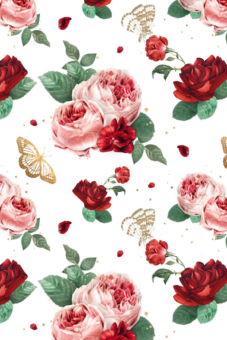 Foto rote pfingstblumen png aquarellmuster
