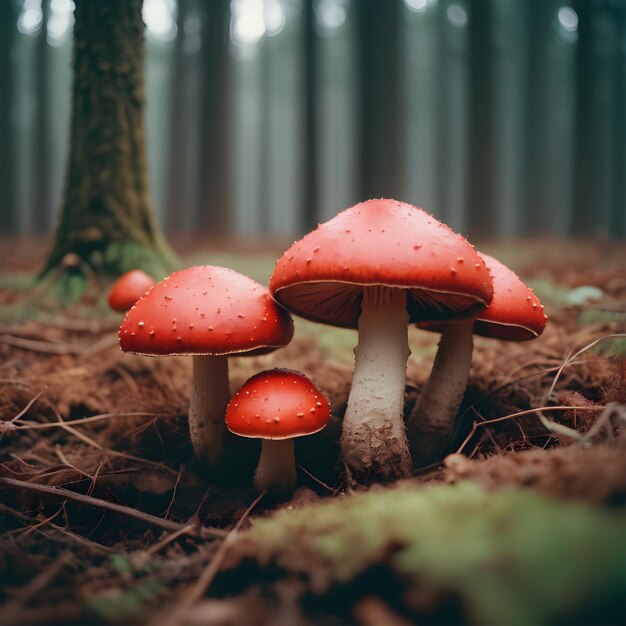 Rote Pilze im Wald