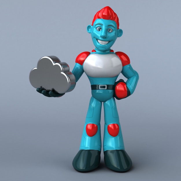 Rote Roboter-3D-Illustration