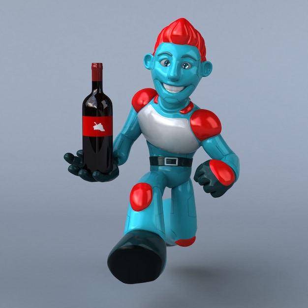 Rote Roboter-3D-Illustration