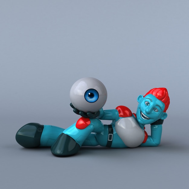 Rote Roboter-3D-Illustration