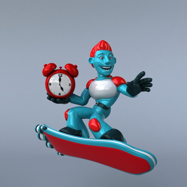 Rote Roboter-3D-Illustration