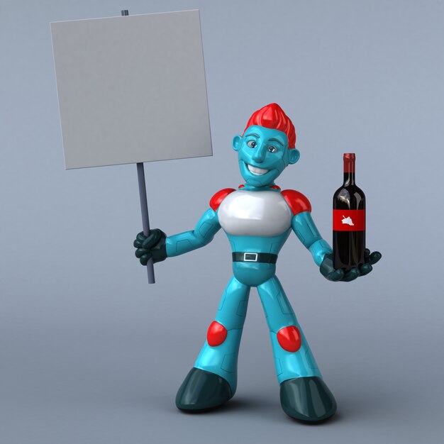 Rote Roboter-3D-Illustration