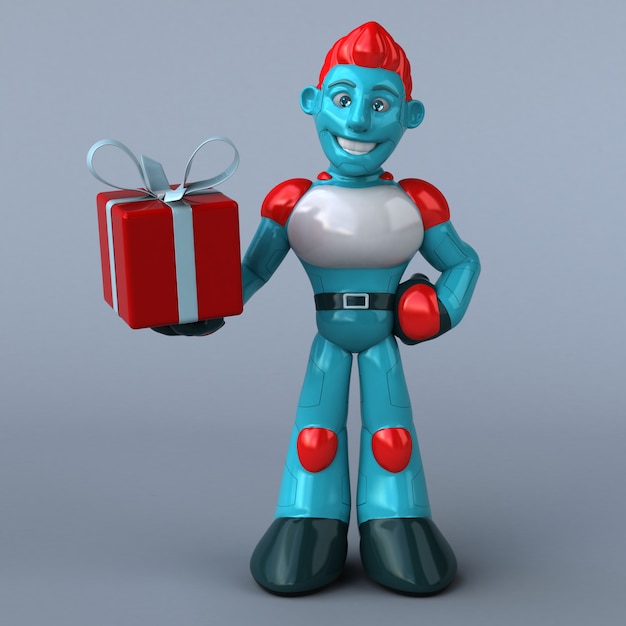 Rote Roboter-3D-Illustration