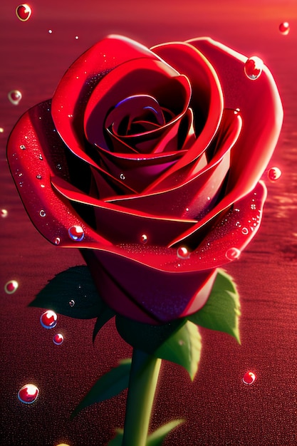 Rote Rose HD Wallpaper Hintergrund Illustration Cartoon Animation Designmaterial