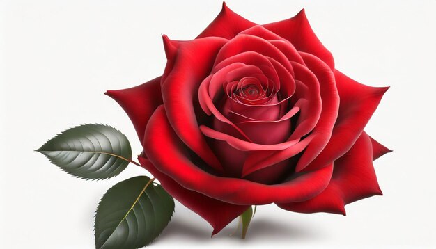Rote Rose in reinem Weiß