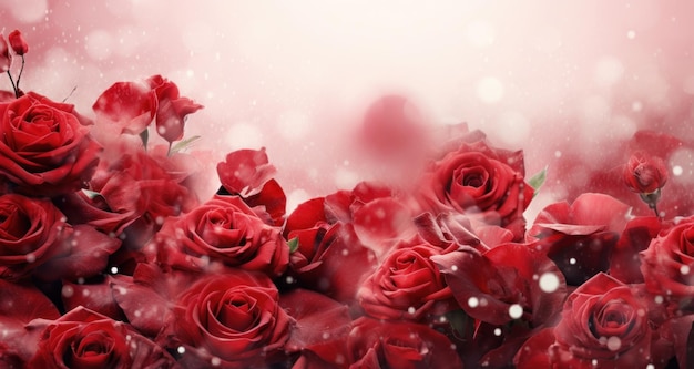 rote Rosen fallen aus dem Hintergrund