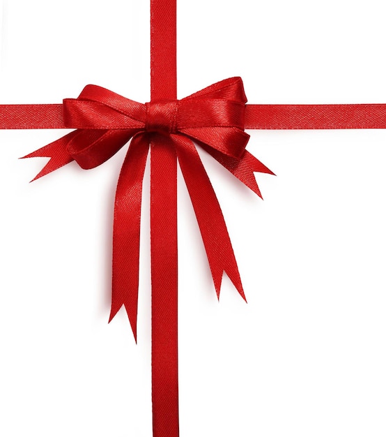 Rote Satin-Geschenkschleife mit Beschneidungspfad