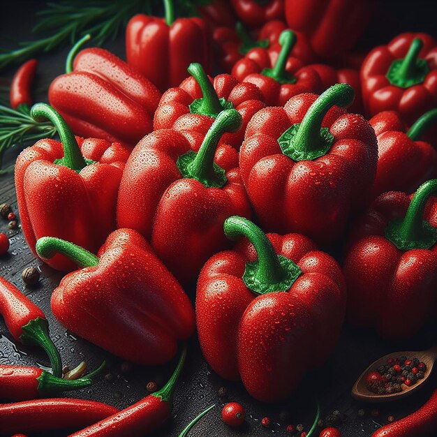 Foto rote scharfe paprika in nahaufnahme