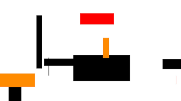 Foto rote schwarze orange formen über weißem hintergrund