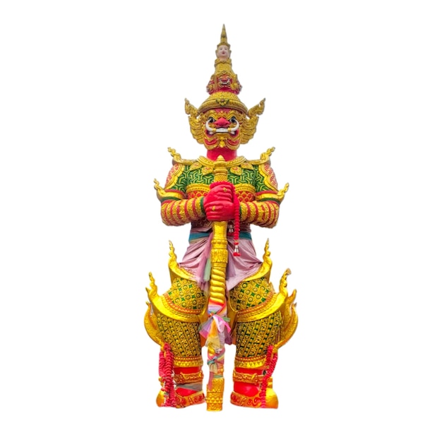 Foto rote statue von ravana öffentliche kunst in thailand