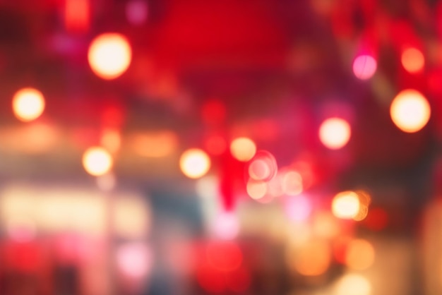 Rote Töne Bokeh Hintergrund eines Einkaufszentrums mit verschwommenen Lichtern Bild