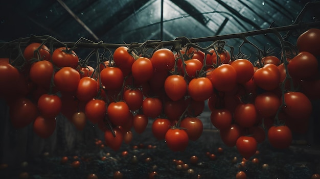 Foto rote tomaten im garten generative ki ki generiert