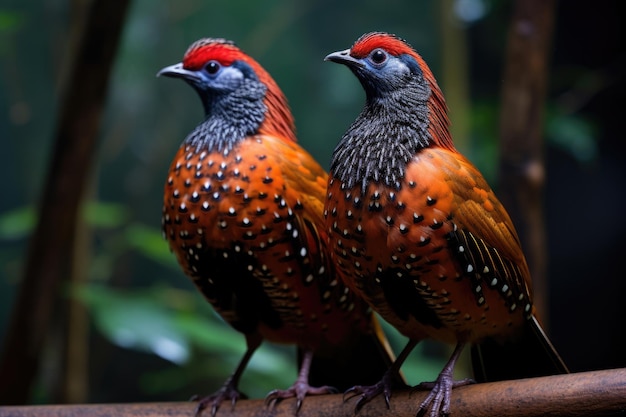 Rote Tragopans in freier Wildbahn