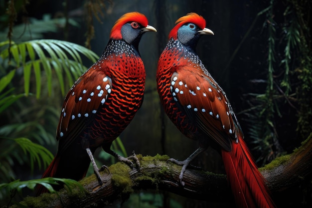 Rote Tragopans in freier Wildbahn